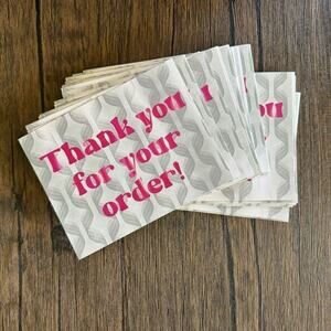 60 BULK Thank You Notes for Seller pack of Custom Designed Thank You Card